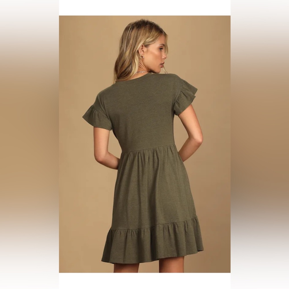 Lulu's Olive Green Mini Dress - Picture 3 of 3